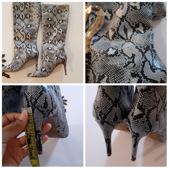 💎NWOB Steve Madden Blue Snake Calf Boots - Picture 3 of 7